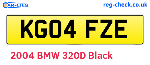 KG04FZE are the vehicle registration plates.