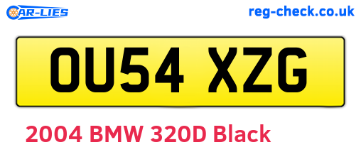 OU54XZG are the vehicle registration plates.