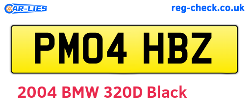 PM04HBZ are the vehicle registration plates.