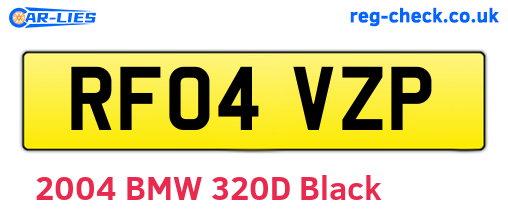 RF04VZP are the vehicle registration plates.