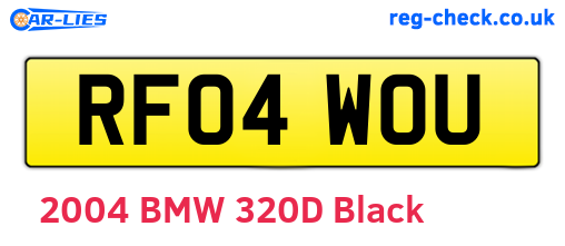 RF04WOU are the vehicle registration plates.