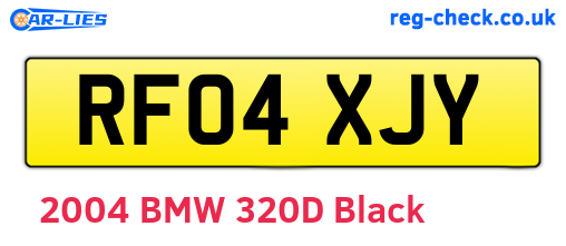 RF04XJY are the vehicle registration plates.