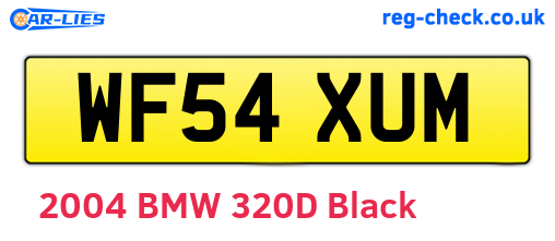 WF54XUM are the vehicle registration plates.