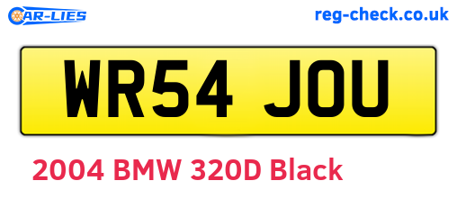 WR54JOU are the vehicle registration plates.