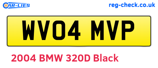 WV04MVP are the vehicle registration plates.