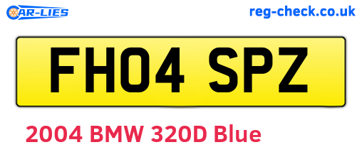 FH04SPZ are the vehicle registration plates.