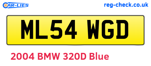 ML54WGD are the vehicle registration plates.
