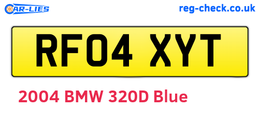 RF04XYT are the vehicle registration plates.