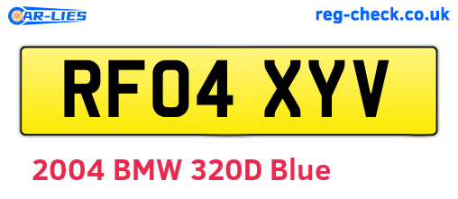 RF04XYV are the vehicle registration plates.