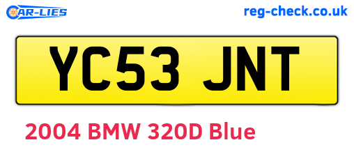 YC53JNT are the vehicle registration plates.