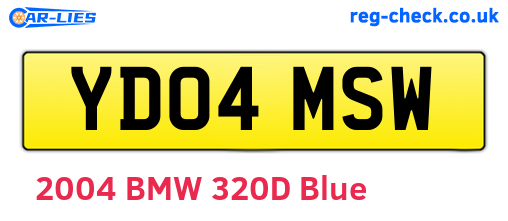 YD04MSW are the vehicle registration plates.