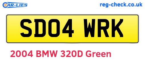 SD04WRK are the vehicle registration plates.