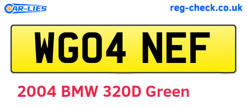 WG04NEF are the vehicle registration plates.