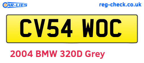 CV54WOC are the vehicle registration plates.