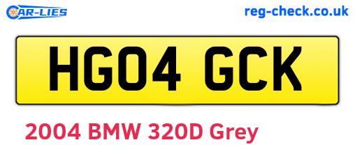HG04GCK are the vehicle registration plates.