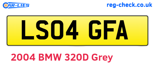 LS04GFA are the vehicle registration plates.