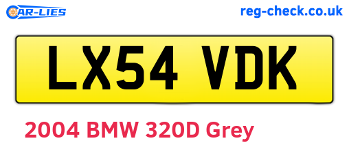 LX54VDK are the vehicle registration plates.