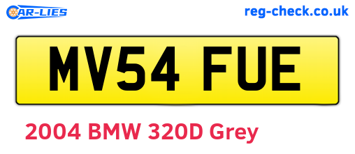 MV54FUE are the vehicle registration plates.