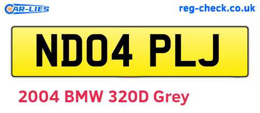 ND04PLJ are the vehicle registration plates.