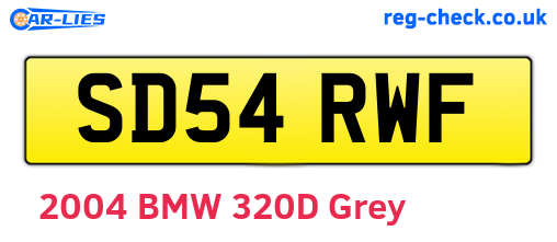 SD54RWF are the vehicle registration plates.