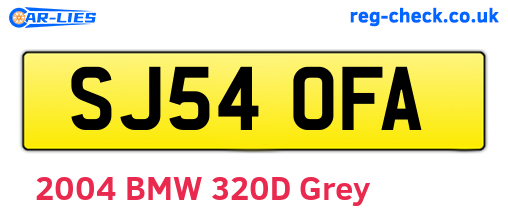 SJ54OFA are the vehicle registration plates.