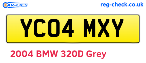 YC04MXY are the vehicle registration plates.
