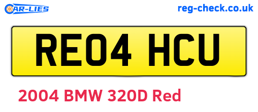 RE04HCU are the vehicle registration plates.