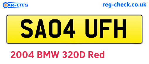 SA04UFH are the vehicle registration plates.