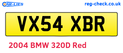 VX54XBR are the vehicle registration plates.