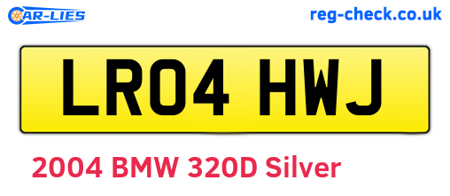 LR04HWJ are the vehicle registration plates.