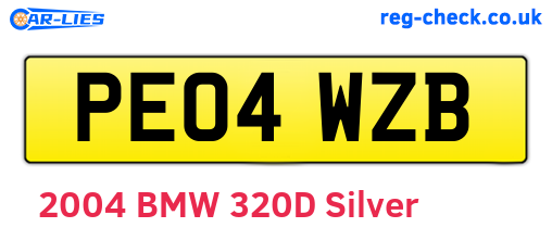 PE04WZB are the vehicle registration plates.