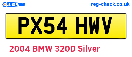 PX54HWV are the vehicle registration plates.