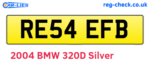 RE54EFB are the vehicle registration plates.