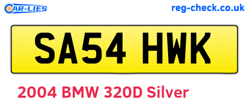 SA54HWK are the vehicle registration plates.