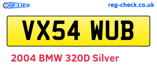 VX54WUB are the vehicle registration plates.