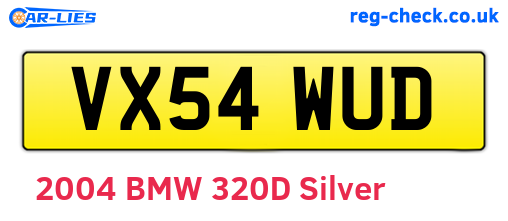 VX54WUD are the vehicle registration plates.