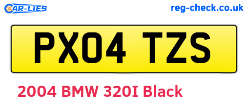 PX04TZS are the vehicle registration plates.