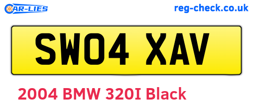 SW04XAV are the vehicle registration plates.