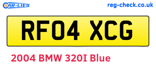 RF04XCG are the vehicle registration plates.