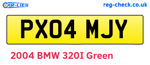 PX04MJY are the vehicle registration plates.