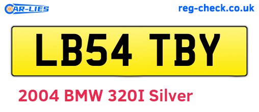 LB54TBY are the vehicle registration plates.