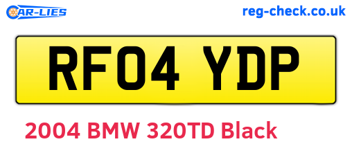 RF04YDP are the vehicle registration plates.