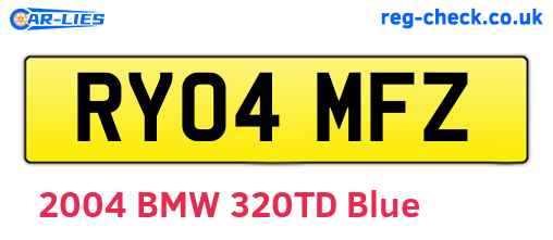 RY04MFZ are the vehicle registration plates.