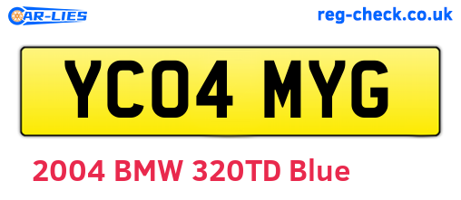 YC04MYG are the vehicle registration plates.