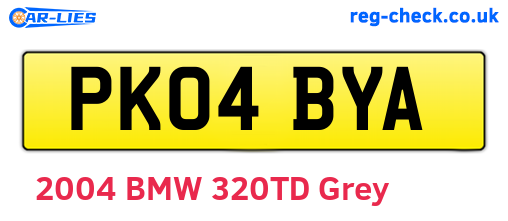 PK04BYA are the vehicle registration plates.