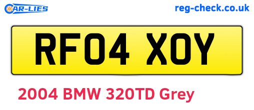 RF04XOY are the vehicle registration plates.