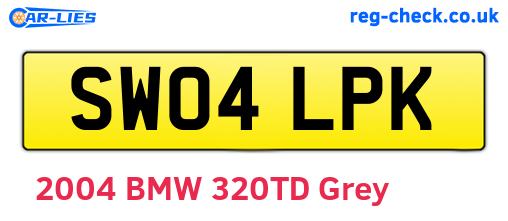 SW04LPK are the vehicle registration plates.