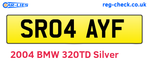 SR04AYF are the vehicle registration plates.