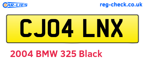 CJ04LNX are the vehicle registration plates.