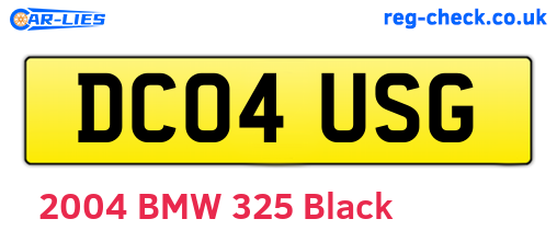DC04USG are the vehicle registration plates.